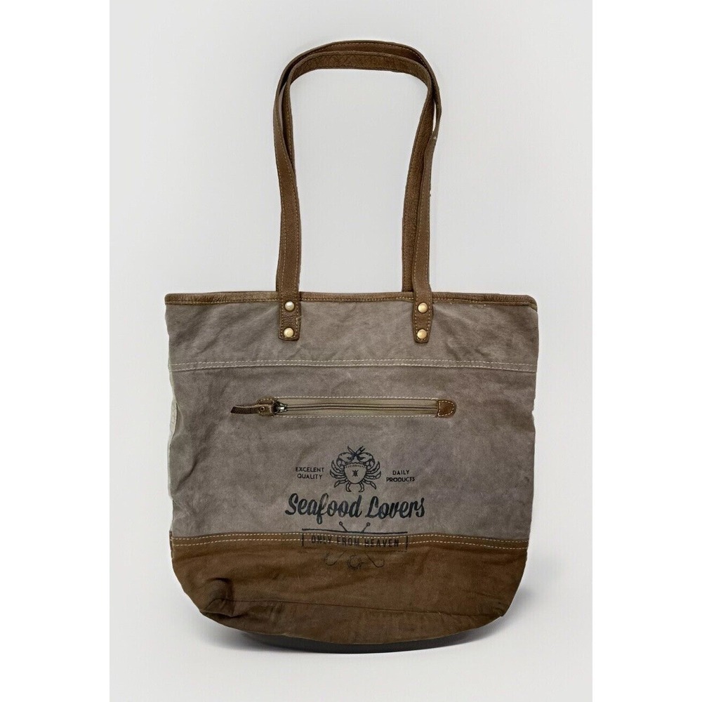 Myra Bag Canvas Tote Brown Ferris Wheel Print‎ / Women's One Size